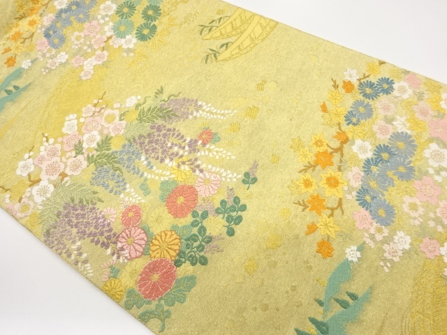 JAPANESE FUKURO OBI / WOVEN FLOWERS